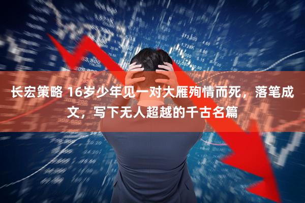 长宏策略 16岁少年见一对大雁殉情而死，落笔成文，写下无人超越的千古名篇